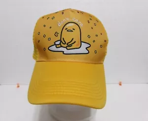 Sanrio the lazy egg don't care Trucker Hat Yellow Snap Back gudetama Cap - Picture 1 of 9