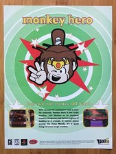 Monkey Hero PS1 Playstation 1 1999 Vintage Video Game Print Ad/Poster Pop Art