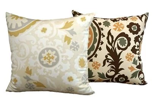 THE WELL DRESSED BED Suzani Cotton Accent Pillow Covers in Helva or Coffee NWT - Picture 1 of 9
