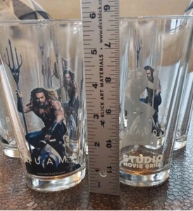 6 Aquaman Beer Glasses Jason Mamoa Movie Premier Tea Soda Coctail Tumblers Rare - Picture 1 of 5