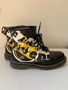 DR MARTENS Vintage Yellow Print Boots Shoes Size UK 8 - Picture 1 of 21