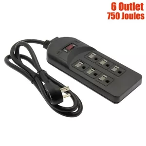 6 Outlet Power Strip Surge Protector 750J AC 120V 15A 4FT Cord RFI & EMI Filter - Picture 1 of 3