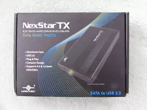 Vantec NexStar TX 2.5” SATA Hard Drive Enclosure NST-210S2-BK BRAND New!! - Picture 1 of 4