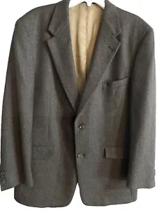 Austin Reed Men's 44R Suit Jacket Gray Herringbone Wool Sport Coat Blazer - Picture 1 of 11