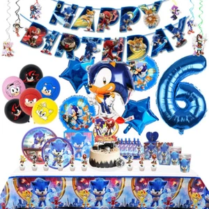 Cartoon Blue Hedgehog Birthday Party Decoration Aluminum Foil Balloon Kids Event - Picture 1 of 45