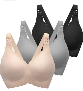 Nursing Bra for Breastfeeding Pregnancy Wireless Bralette Pads,3PACK size L plus - Picture 1 of 8