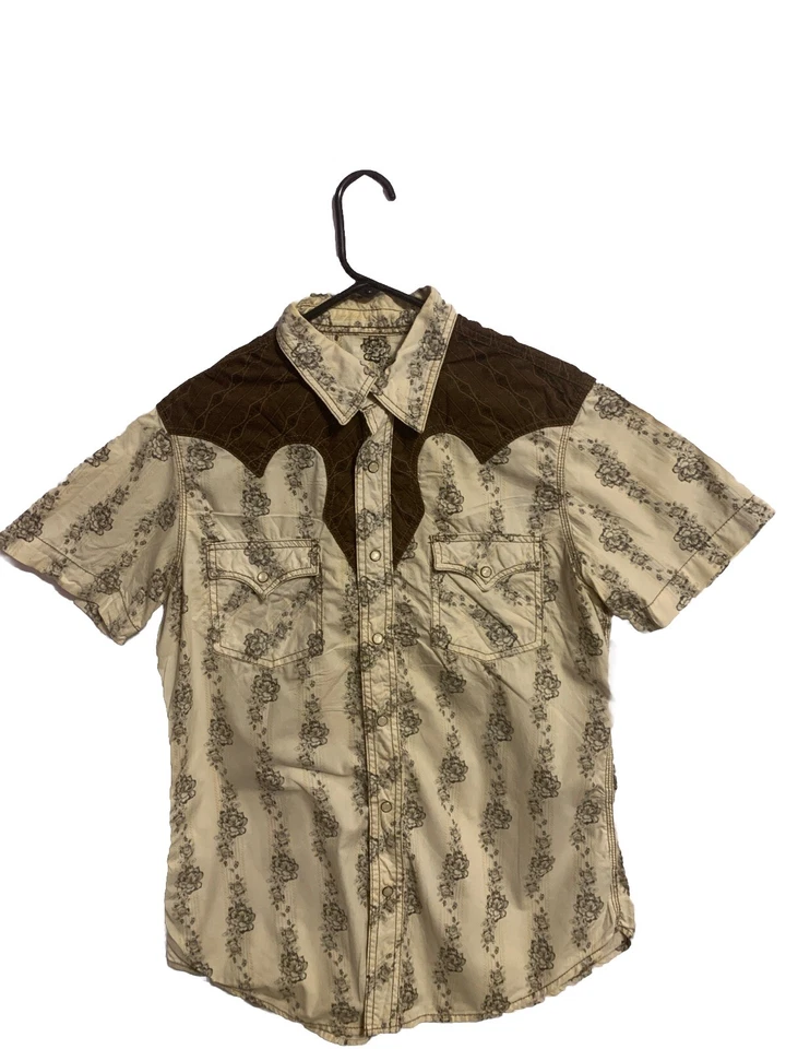 Camisa Hombre Manga Corta Talla Mediana Estilo Sureño Con Botones A Presión Cero Defectos Foto 1 de 1