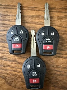LOT OF 3 OEM 2013-19 Nissan Sentra Versa Keyless Remote Head Combo CWTWB1U816 - Bild 1 von 6