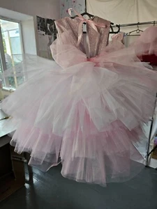 Kids Flower Girls Lace Chiffon Dresses Bridesmaid Birthday Party Prom Ball Gown - Picture 1 of 6