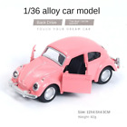 Alloy Car Model Beetle Vintage Car Door Opening Force Children's Toy Deep Powder