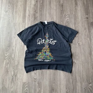 Vintage 90s Paris T Shirt Herren Medium Bunt Art France Herren Eiffelturm - Bild 1 von 5