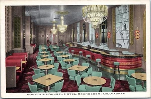 Salón de cócteles, Hotel Schroeder, Milwaukee Wisconsin - 1942 publicado con postal - Imagen 1 de 2