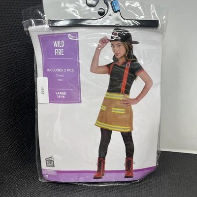 Bombero Niñas Grande Disfraz Bombero Vestir con Sombrero 2 Piezas Halloween Foto 1 de 4