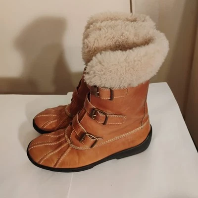 Polo Ralph Lauren Black Label Womens 5B Leather Shearling Luxury Boots  - Image 1 of 4