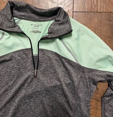 Tek Gear DryTek Mujer Pullover Top XS Manga Larga 1/4 Cremallera Camisa para Correr Gris Talla Foto 1 de 4