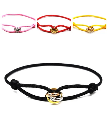 Titanium Steel Rope Bracelet Three Circle Colorful Lover Chain Men Jewelry - Image 1 of 4