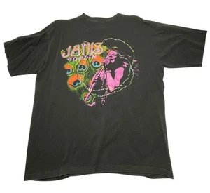 Vintage 1994 JANIS JOPLIN Trippy T shirt size L band tees Single Stitch Black - Picture 1 of 6