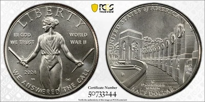 2024-D Greatest Generation Commemorative Half Dollar - PCGS MS69 - Nice! 3244 - Image 1 of 4