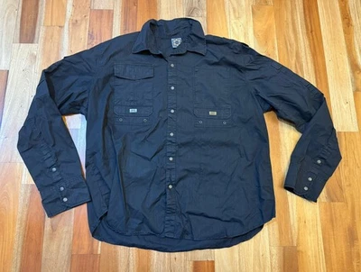 Blac Label Mens 4X Metal Long Sleeve Snap Button BLACK Shirt MOTORCYCLE GRUNGE - Image 1 of 4