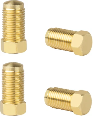 4Pcs Brake Line Plugs for Dune Buggy, 10MM 1.0 Bubble, 1/8" Npt Male Brass Pipe - Image 1 of 4