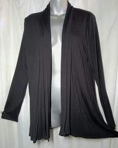 Cárdigan Abierto Always Indigo Mujer Fluido Suave Negro Talla Grande Informal Carrera - Imagen 1 de 7