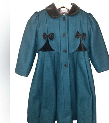 Chaquetón de lana Rothschild jade y lazo negro forrado 6X Foto 1 de 4