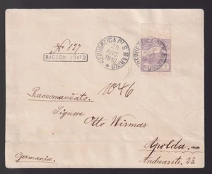 1903 San Marino: L.2 violetto (N° 44) isolato su raccomandata SPL. (394/s195) - Imagen 1 de 2