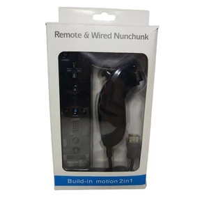New Black Built in Motion Remote Control  wired Nunchuck For Nintendo Wii  Wii U - Picture 1 of 9