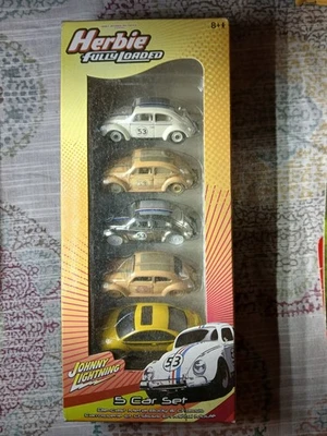 Johnny Lightning 1/64 Herbie Fully Loaded VW Beetle Bug 5 Car Set / Walt Disney - Image 1 of 4
