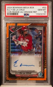 ELLY DE LA CRUZ 2024 Bowman Chrome Orange Mega Refractor RC Auto /25 PSA 10 - Picture 1 of 3