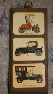 Vintage Car Automobile Wall Hanging Wooden Plaque 12" H - Picture 1 of 11