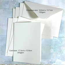 DIY BLANK WHITE 350gsm Cards + Envelopes Wedding Party Birthday Invitations