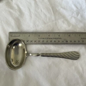 Christofle Capricorne LIANE Stainless France Glossy Solid Gravy Ladle 7 1/4” Dis - Picture 1 of 9