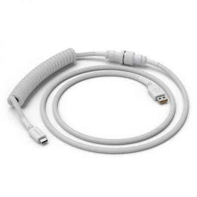 Glorious PC Coiled Cable Ghost White, USB-C to USB-A spiral cable - 1.37m, white - Image 1 of 3
