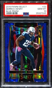 2016 Panini Select Derrick Henry RC BLUE PRIZM #22 Rookie #/149 PSA 10 Ravens - Picture 1 of 2