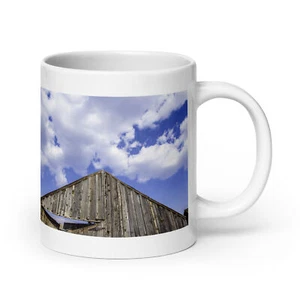 Bodie, CA Ghost Town Weathered Building and Clouds | White glossy mug - Picture 1 of 10