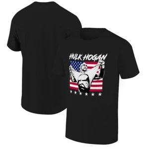 Mens Ripple Junction Hulk Hogan American Flag (L) Black T-Shirt WWE WWF - Picture 1 of 1