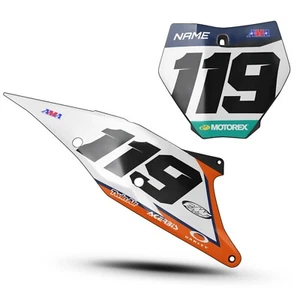 KTM GRAPHICS BACKGROUNDS NUM PLATES KIT 2019-2022 SX XC SXF XCF 20-23 XCW EXC - Picture 1 of 3