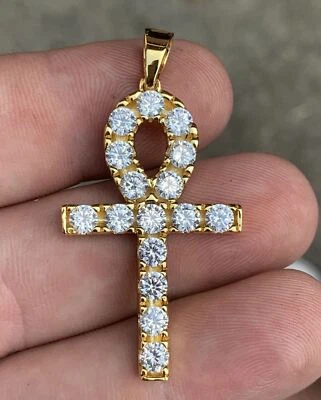 COLLAR CRUZ ANKH RELLENO ORO 18K con laboratorio VVS Foto 1 de 4