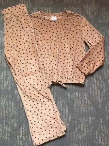 EUC, Jumping Beans Animal Print Velour Sweatshirt & Wide Leg Sweatpants Size 10 - Picture 1 of 5