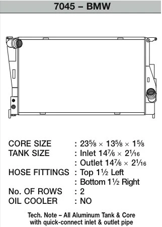 CSF Cooling - Racing & High Performance Division 7045 Fits BMW E82 1M / 08-11 E8 - Image 1 of 4
