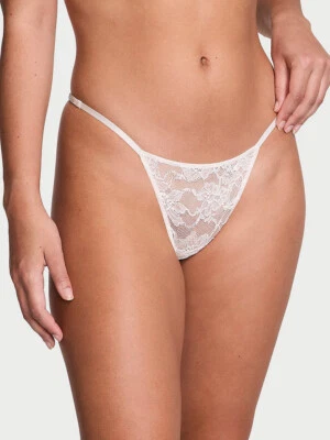 Victoria's Secret MUY SEXY - Panty L Correa Brillante Blanco Encaje Tanga en V - Grande Foto 1 de 4