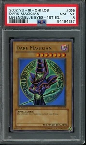 Dark Magician 1st Edition LOB-005 - 2002 Yugioh Legend of Blue Eyes - PSA 8 - Picture 1 of 2