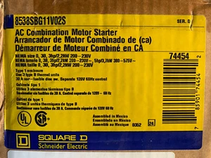 8538SBG11V02S Square D Size 0 Combination Motor Starter New - Picture 1 of 1