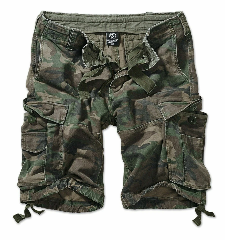 Brandit Bermuda Shorts Man Military Pockets Vintage Classic Shorts Wood - Imagem 1 de 3