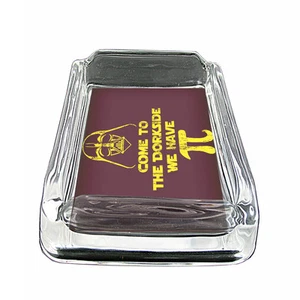 Pi Sign D7 Glass Square Ashtray 4" x 3" Smoking Cigarettes Mathematical Constant - Picture 1 of 2