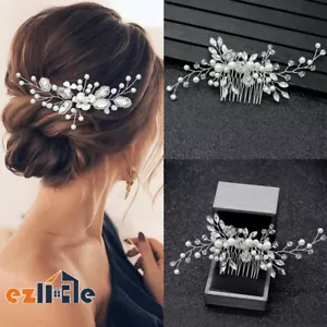 Women Crystal Hair Comb Pins Clip Slide Flower Bridal Hair Accessories Hair Clip - Picture 1 of 9