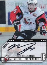 2013-14 Niagara IceDogs Autographed #13 Mitchell Fitzmorris