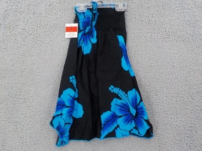 Favant Girls Butterfly Dress SZ 4 Black W Blue Hibiscus Elastic Front Bodice NWT - Image 1 of 4