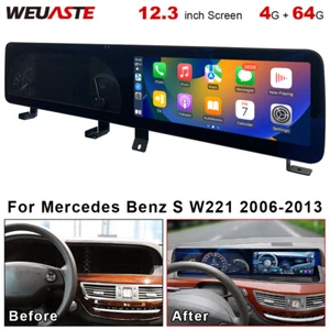 4G+64G 12.3'' For Mercedes Benz S W221 2006-13 Android Car Radio GPS Stereo Navi - Picture 1 of 11